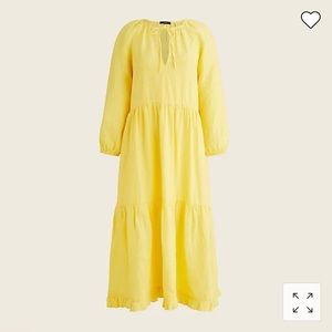 J.Crew Long-sleeve tiered dress in linen